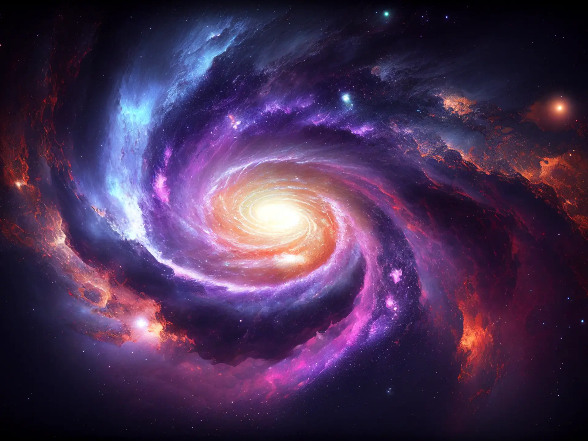Galaxia espiral que representa la conexión del ecosistema digital de Nariño